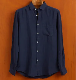 Portuguese Flannel Linen LS Shirt Navy