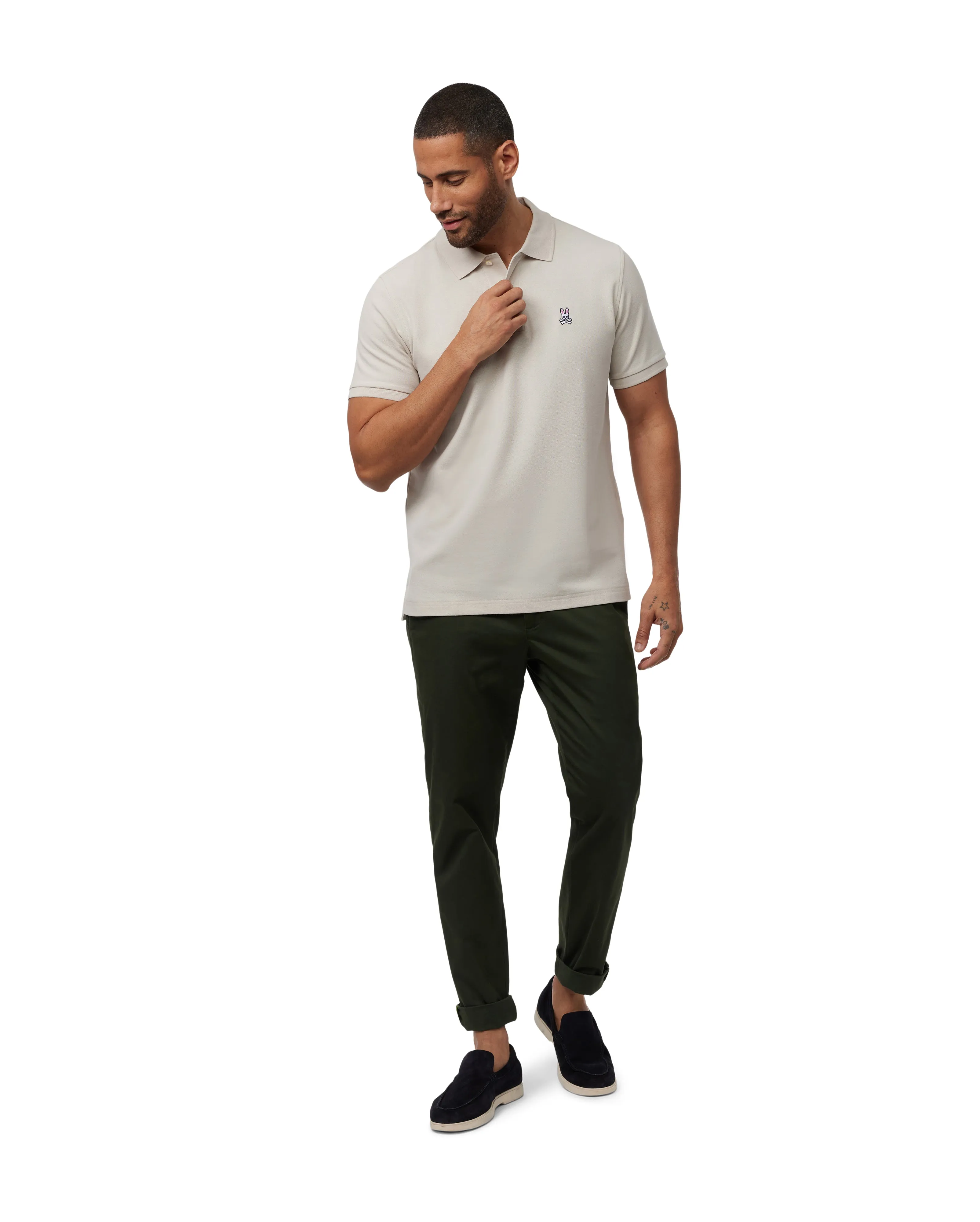 Psycho Bunny Men's Classic Polo - Natural Linen