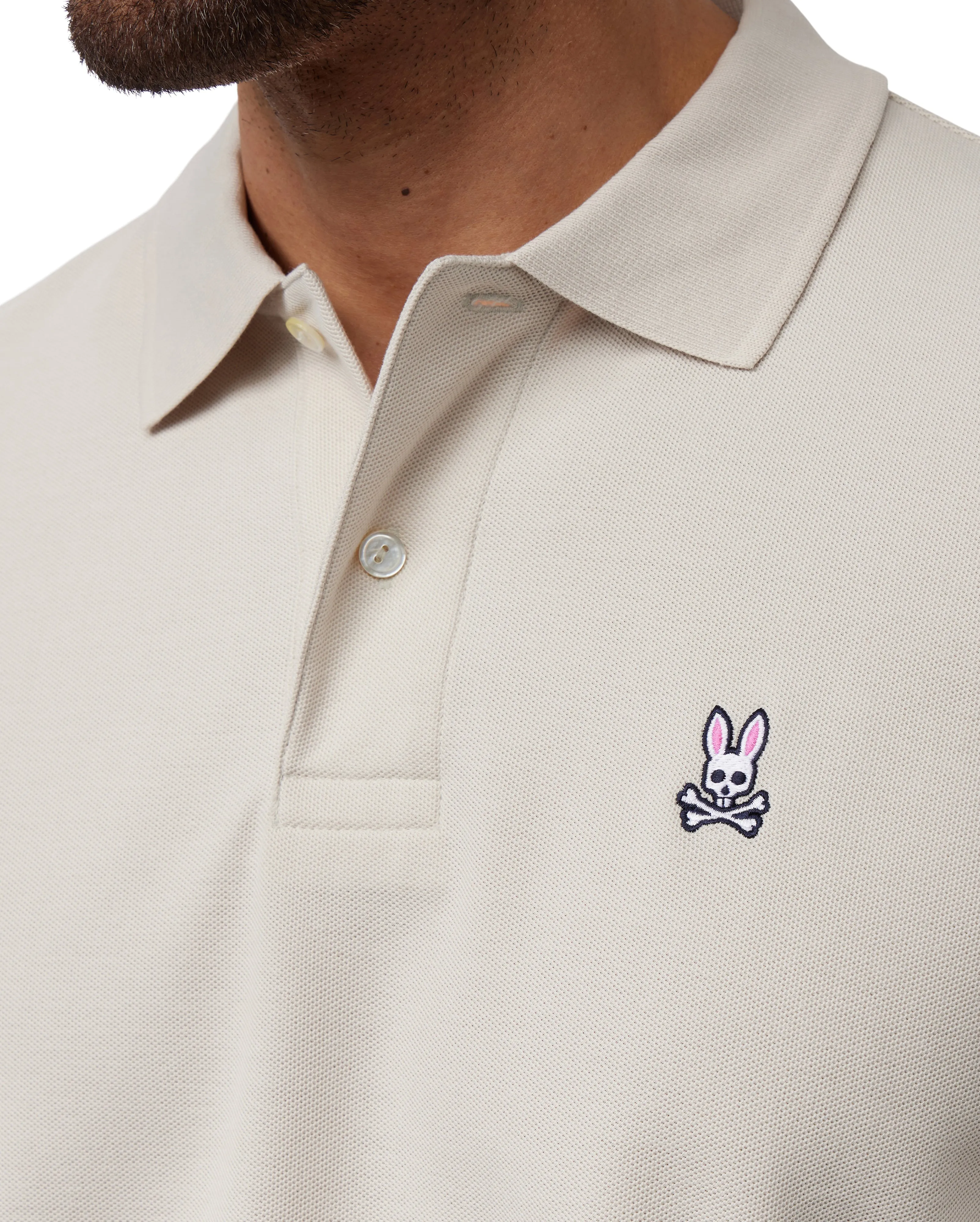 Psycho Bunny Men's Classic Polo - Natural Linen