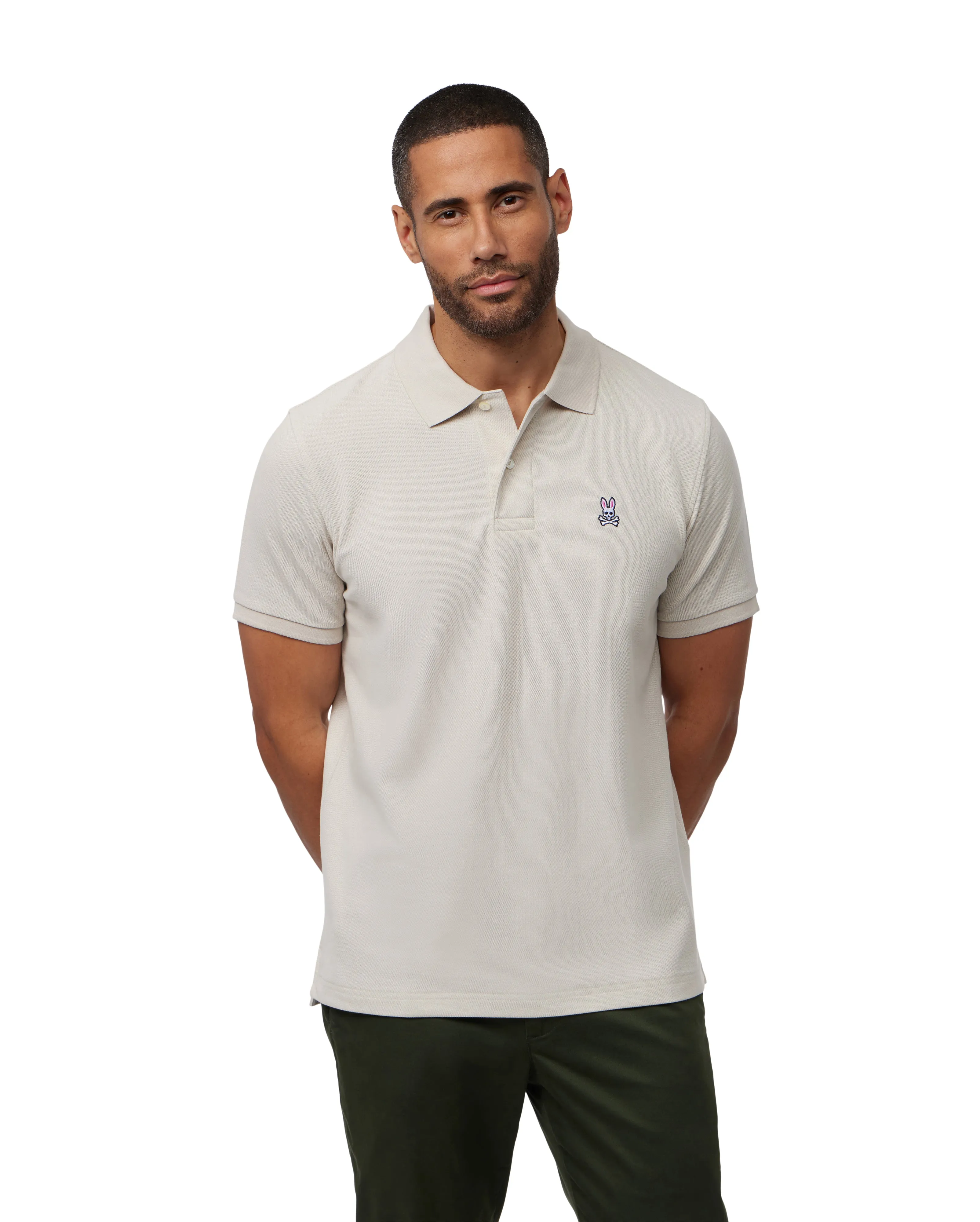 Psycho Bunny Men's Classic Polo - Natural Linen
