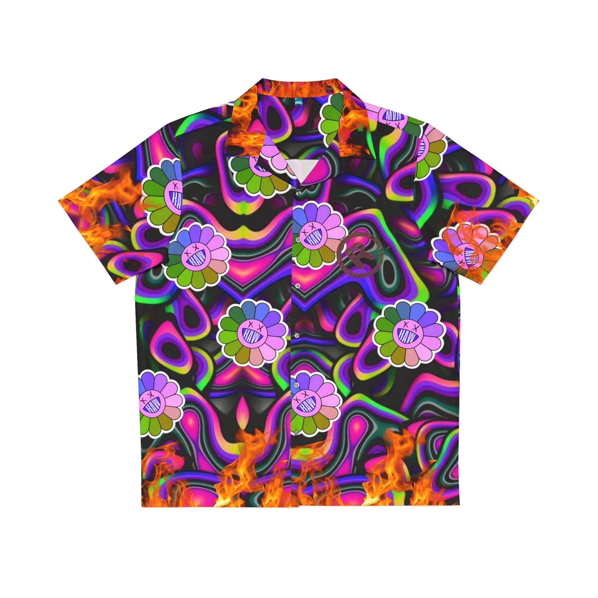 RAW SUSHI "TRIPPY FLOWER WORLD" Hawaiian Shirt - Casual