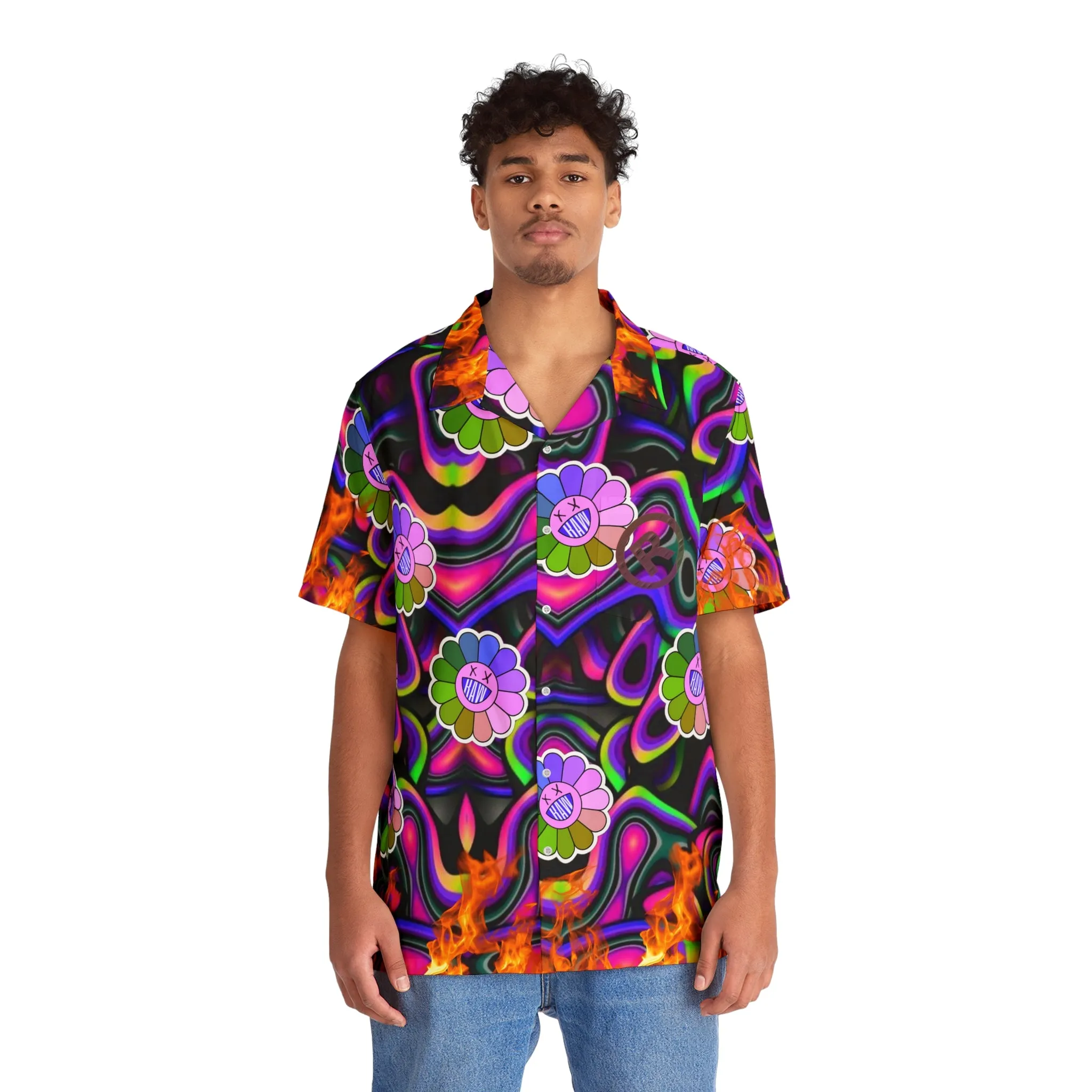 RAW SUSHI "TRIPPY FLOWER WORLD" Hawaiian Shirt - Casual
