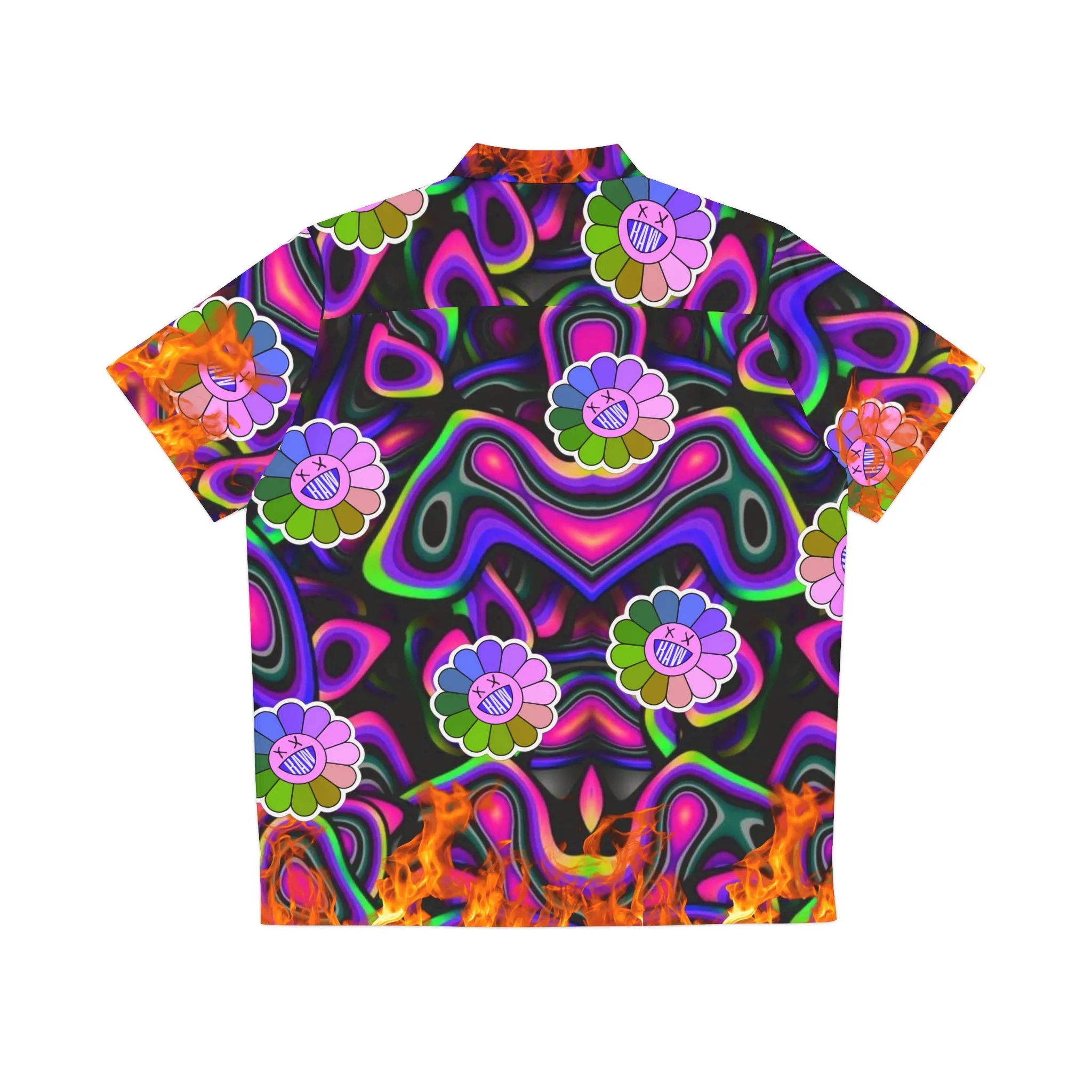 RAW SUSHI "TRIPPY FLOWER WORLD" Hawaiian Shirt - Casual