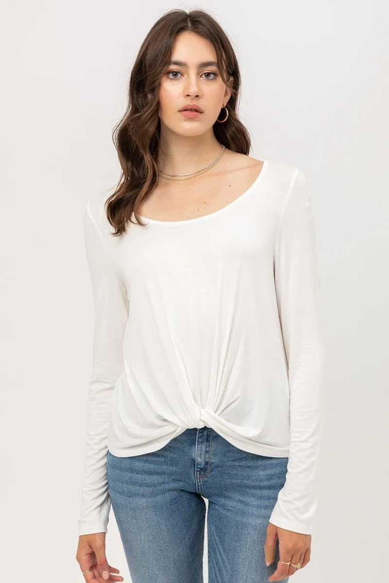 Rayon Span Jersey Front Twisted Top