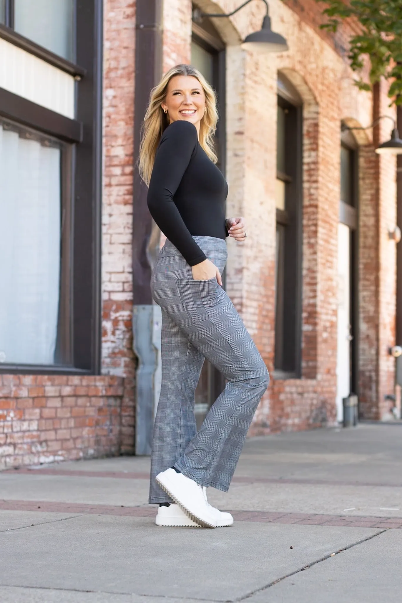 Ready to Ship | The Felicity Plaid Bootcut Leggings