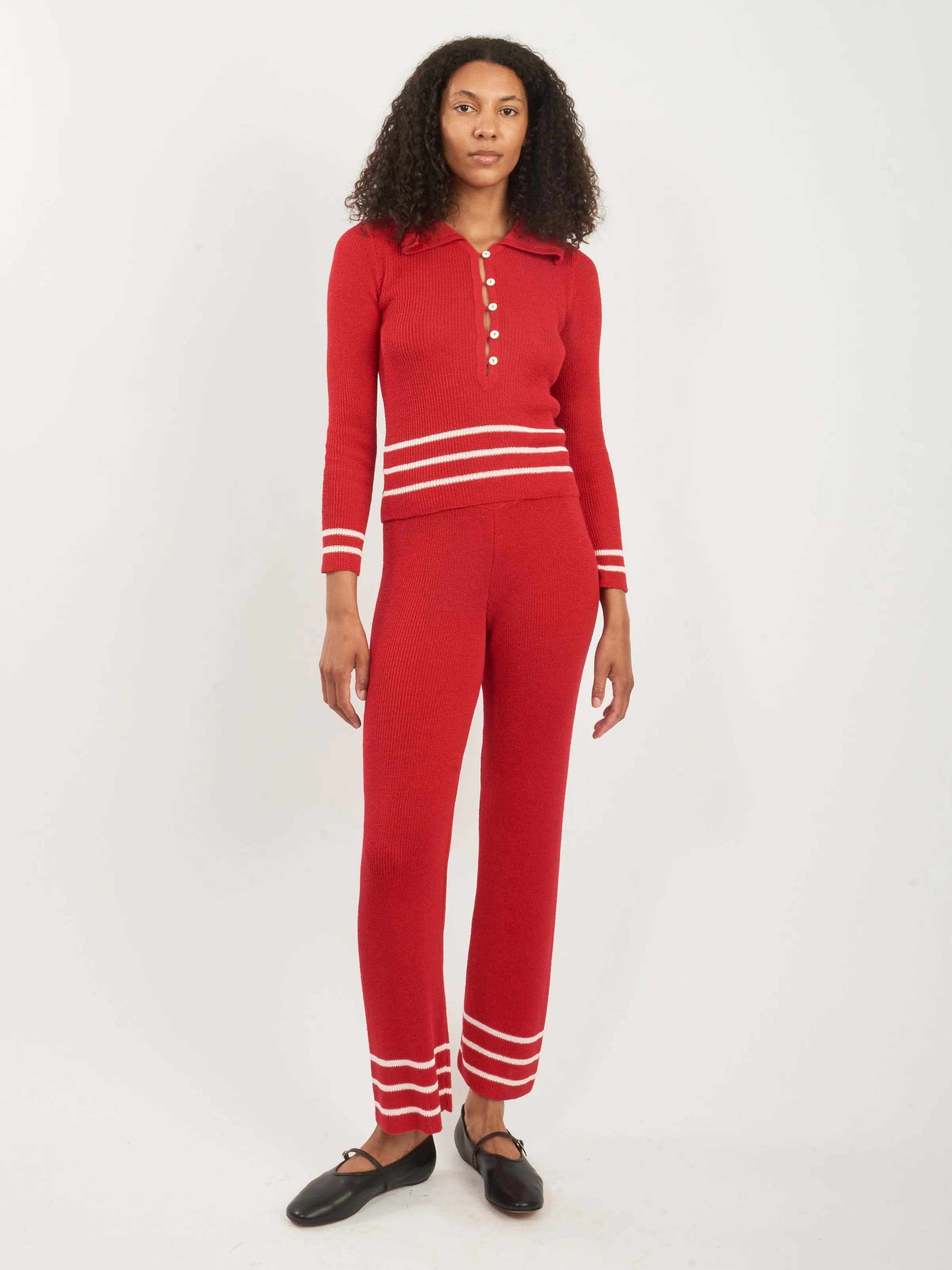 Red Quincy Stripe Jogger