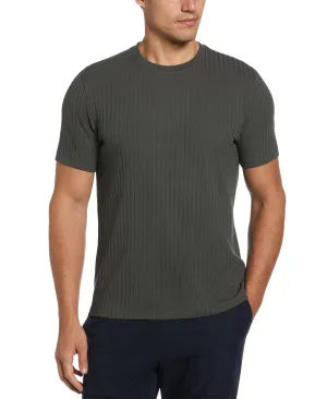 Rib Knit Crew Neck Tee
