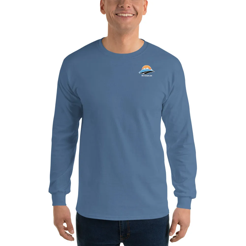RV Lifestyle Men’s Long Sleeve Shirt - Black, Navy, Military Green Indigo Blue, Sport Grey