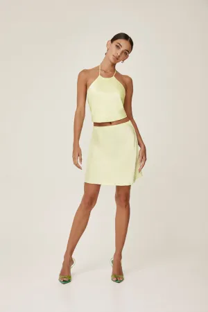 Satin Bias Mini Skirt