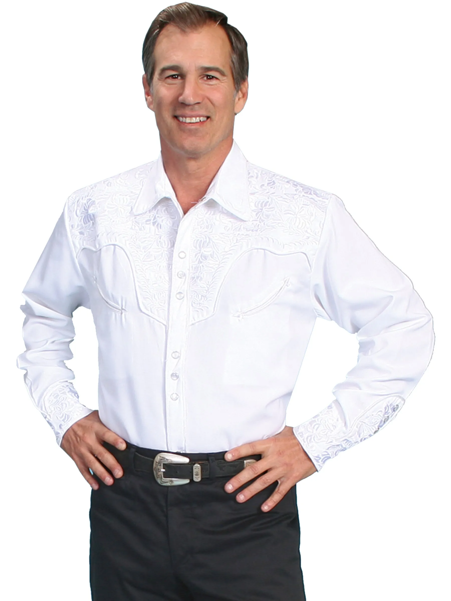 Shirt, Embroidered Western, Multiple Color Options, Style P-634