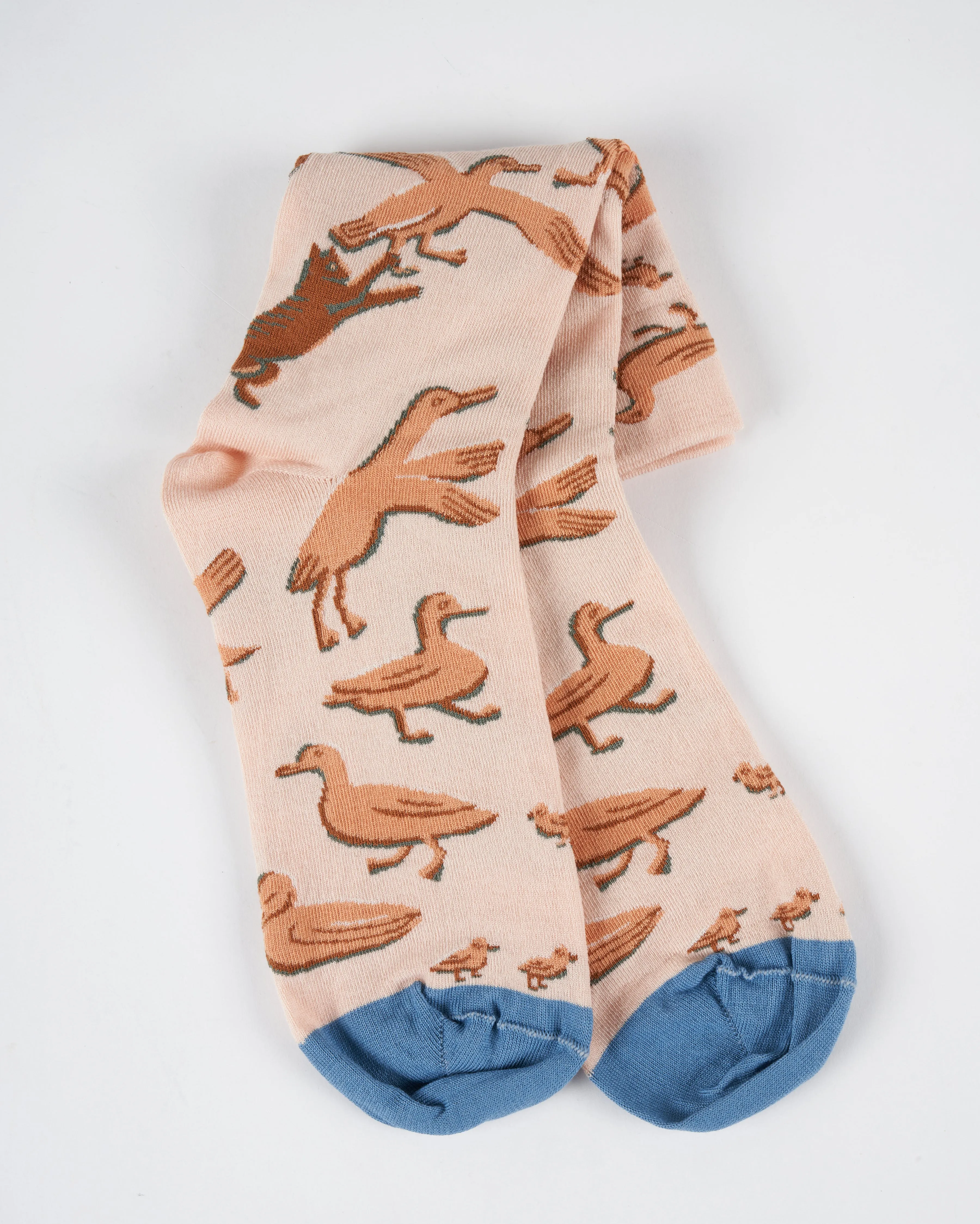 short sock- orange bird print