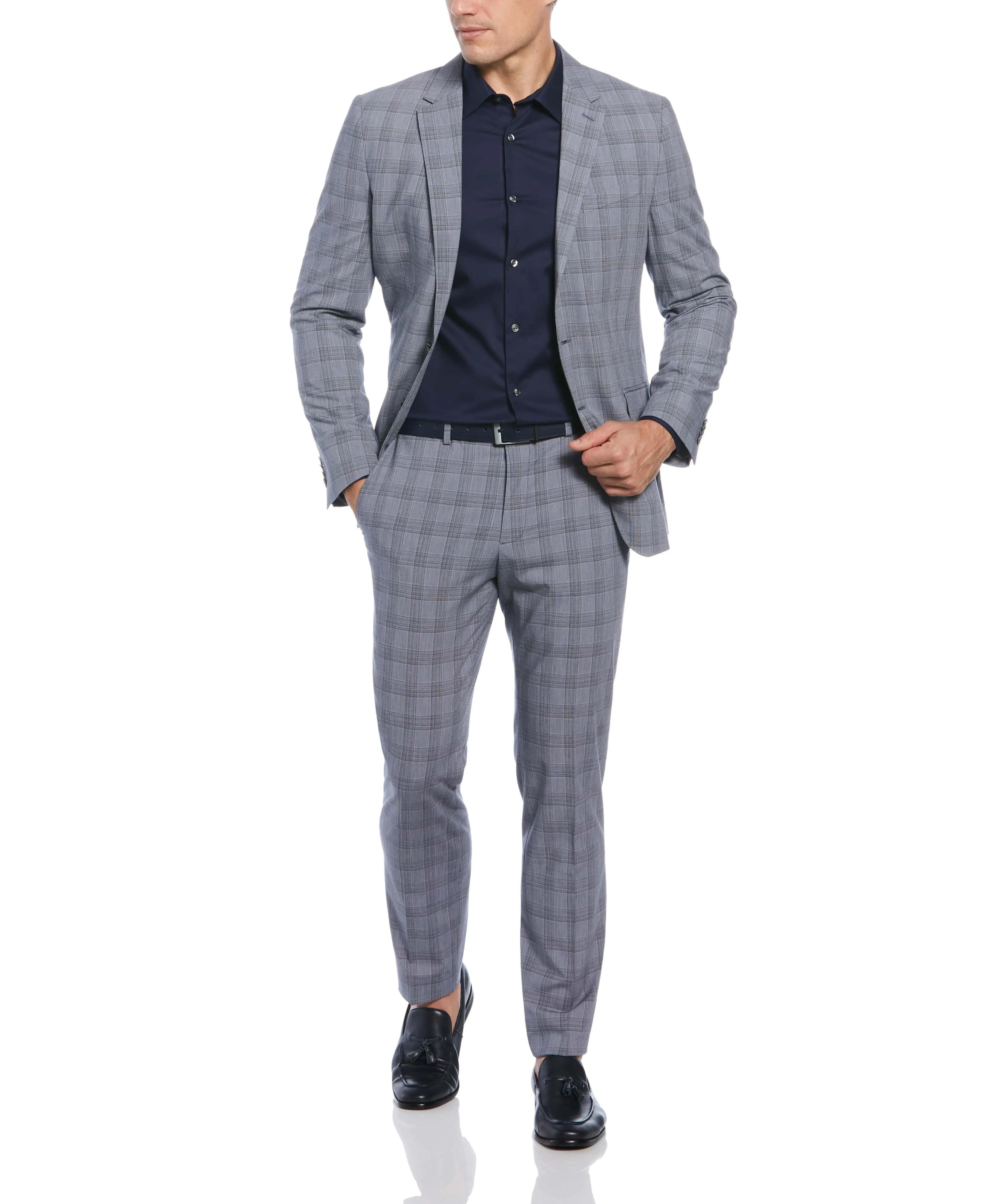 Slim Fit Plaid Suit Jacket