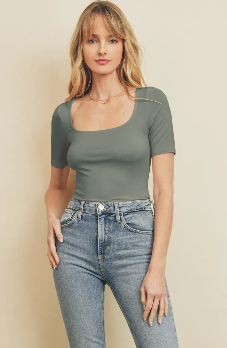 Square Neck Short Sleeve Tee