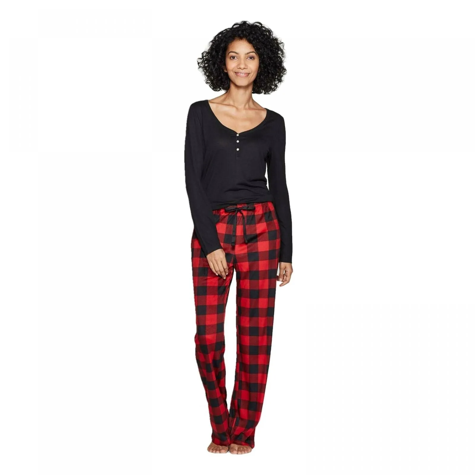 Stars Above Women's Plaid Henley Sleep Pajama Set
