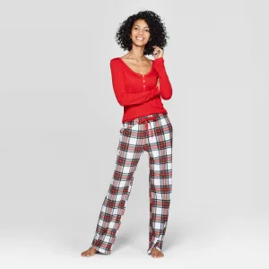 Stars Above Women's Plaid Henley Sleep Pajama Set
