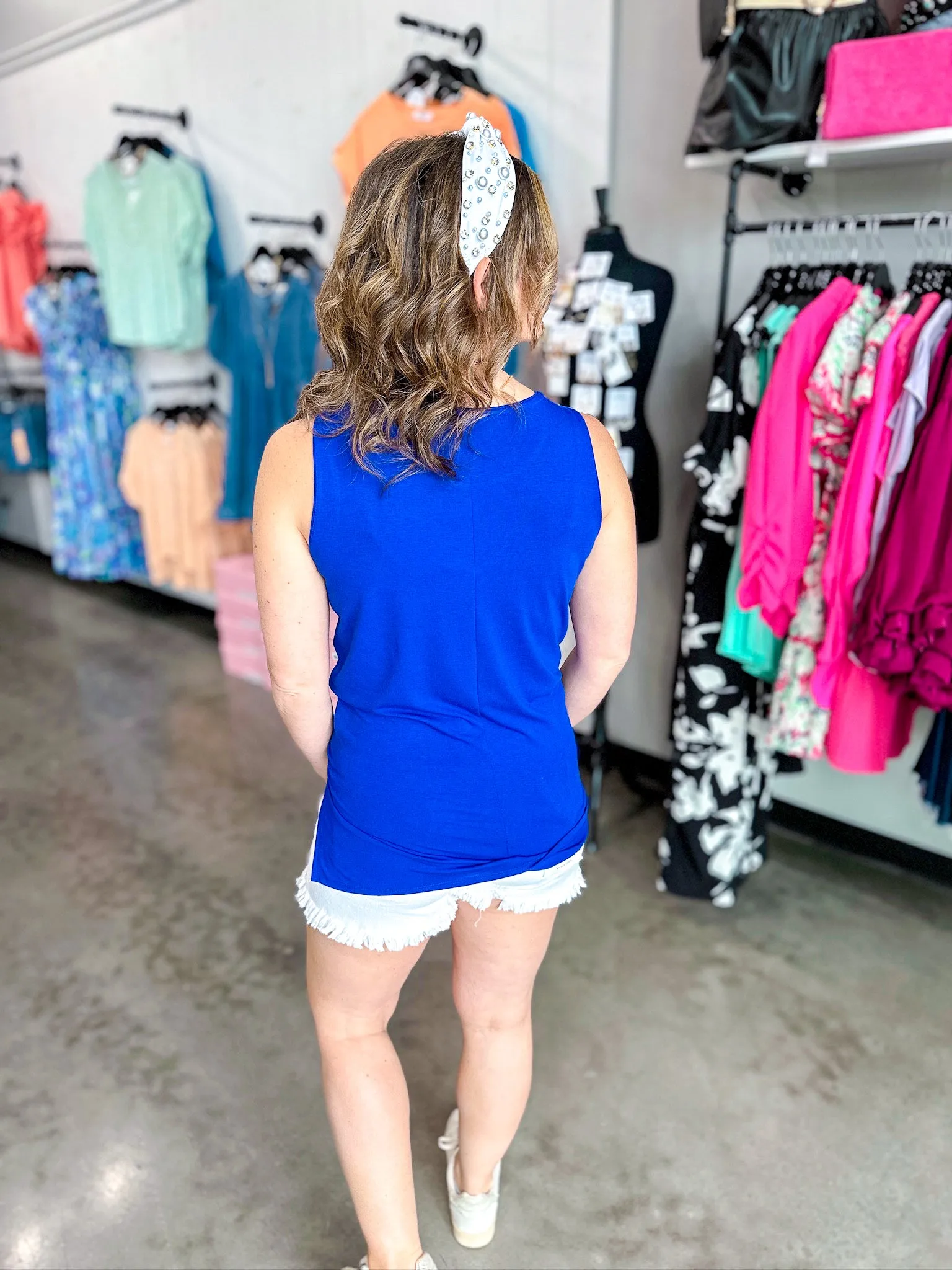 Stella Sleeveless Tank with Side Slits