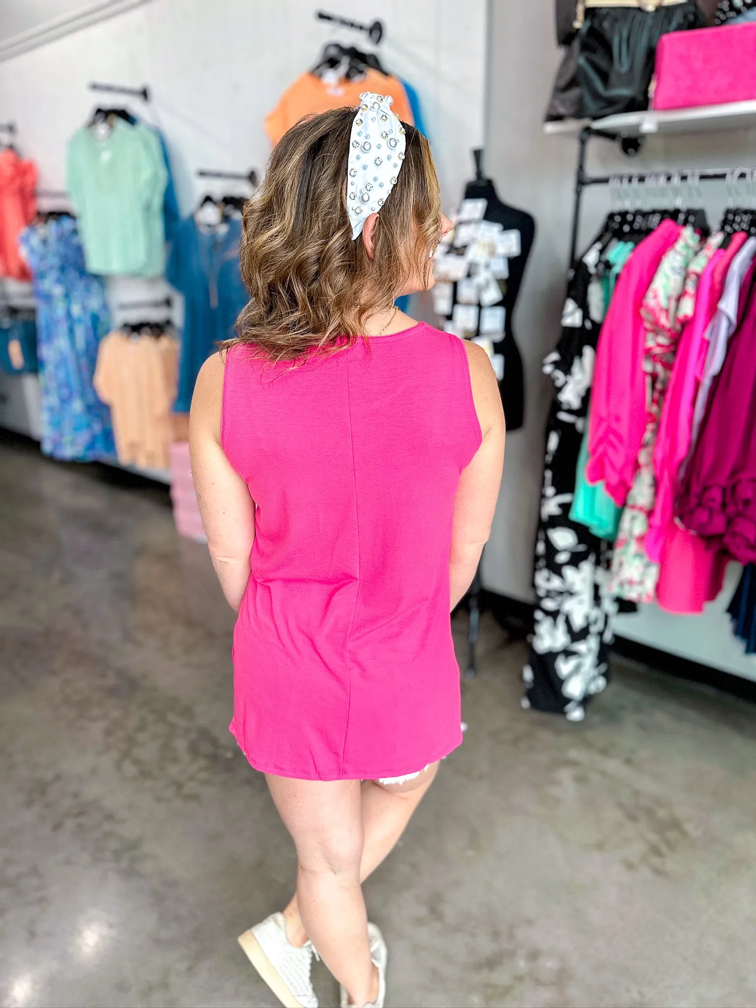 Stella Sleeveless Tank with Side Slits