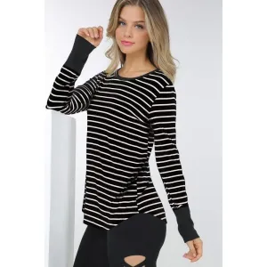 Stripey Stripey Top with White on Black