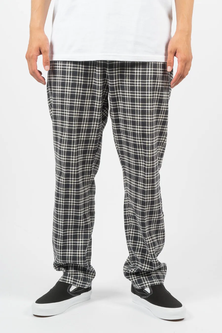 STUSSY PLAID BRYAN PANT NAVY