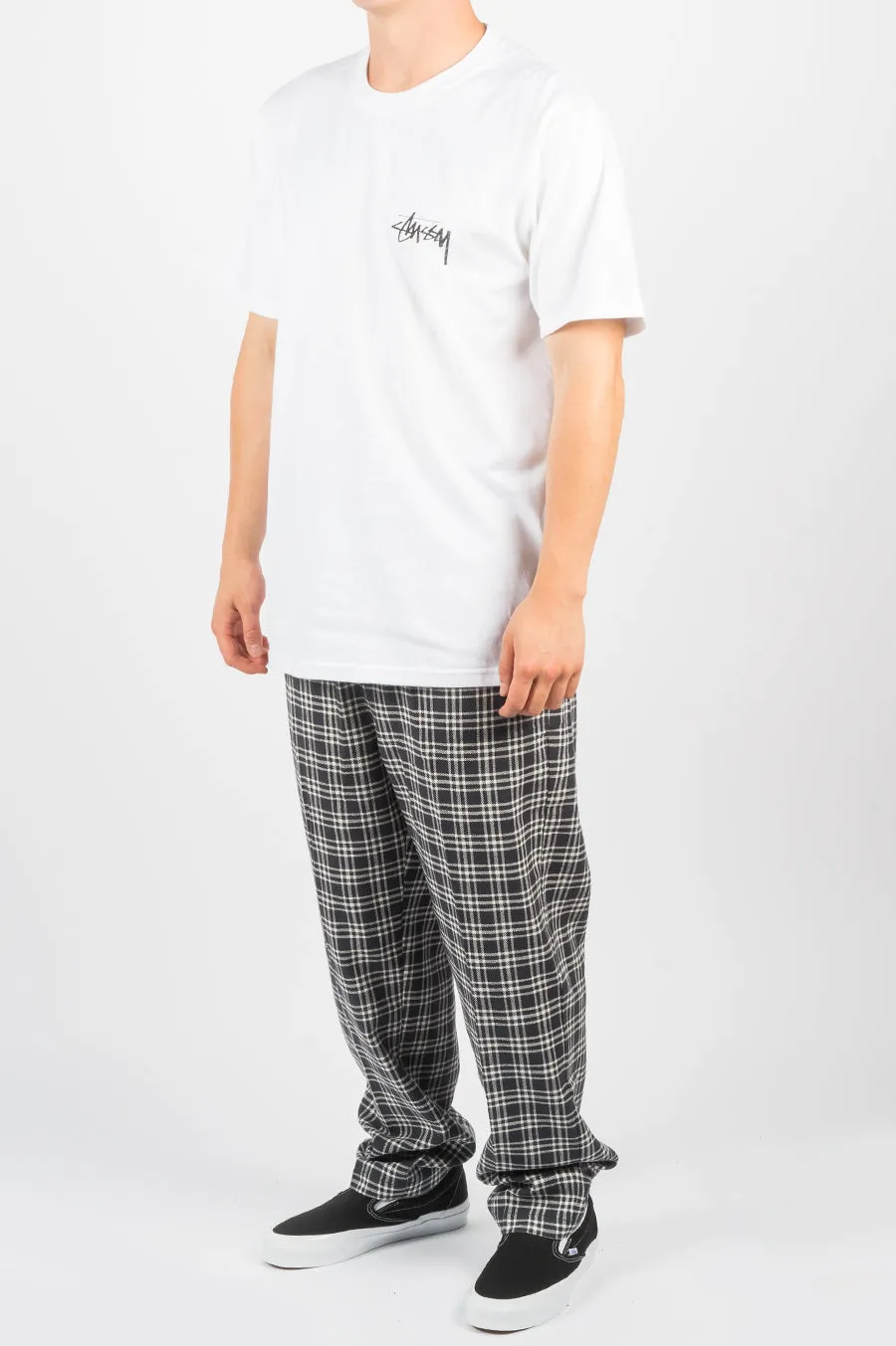 STUSSY PLAID BRYAN PANT NAVY