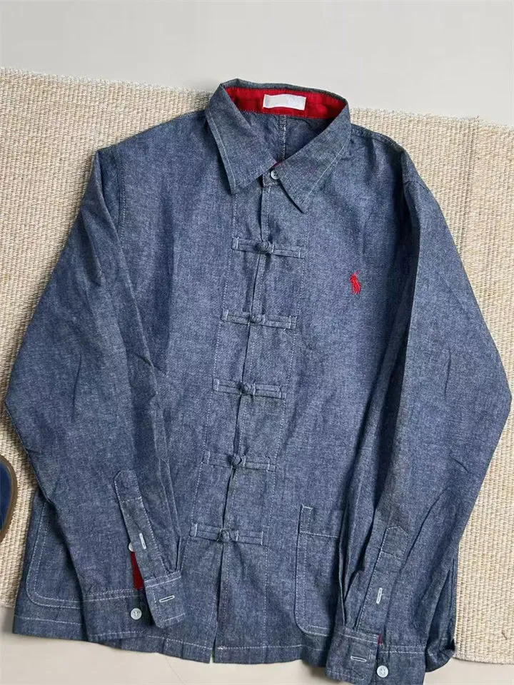 Super Cool Vintage Chinese Style Frog Button Cotton Shirt