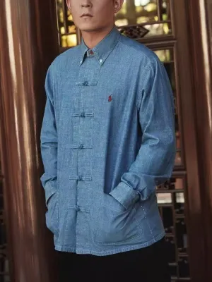 Super Cool Vintage Chinese Style Frog Button Cotton Shirt