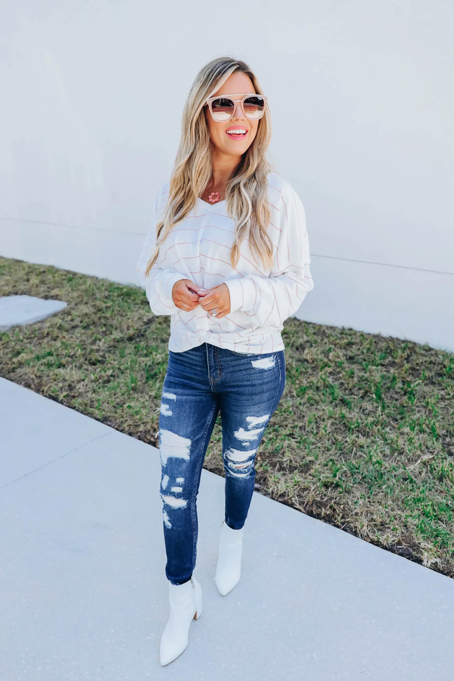 Sylvia Spiral Knot Striped Top