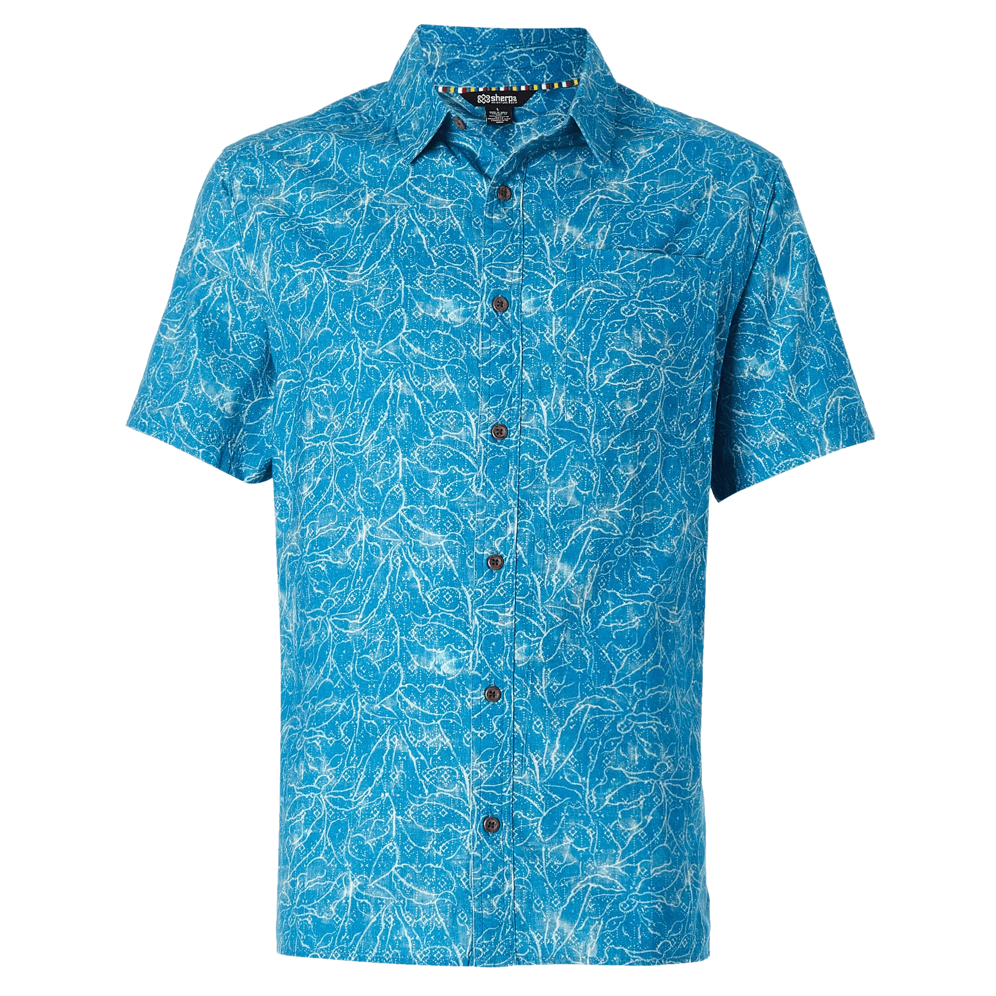 Tharu Voyage Short Sleeve Shirt - Lapis Blue Botanical