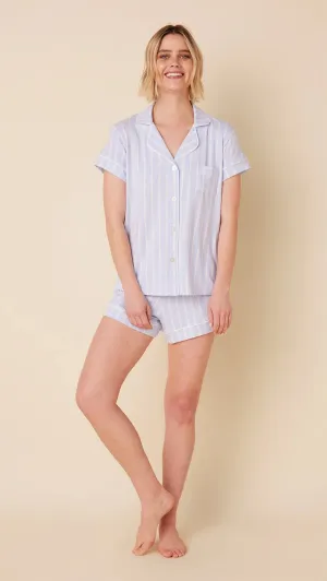 The Cat's Pajamas/ Pima Knit Short Set/ Heritage Stripe