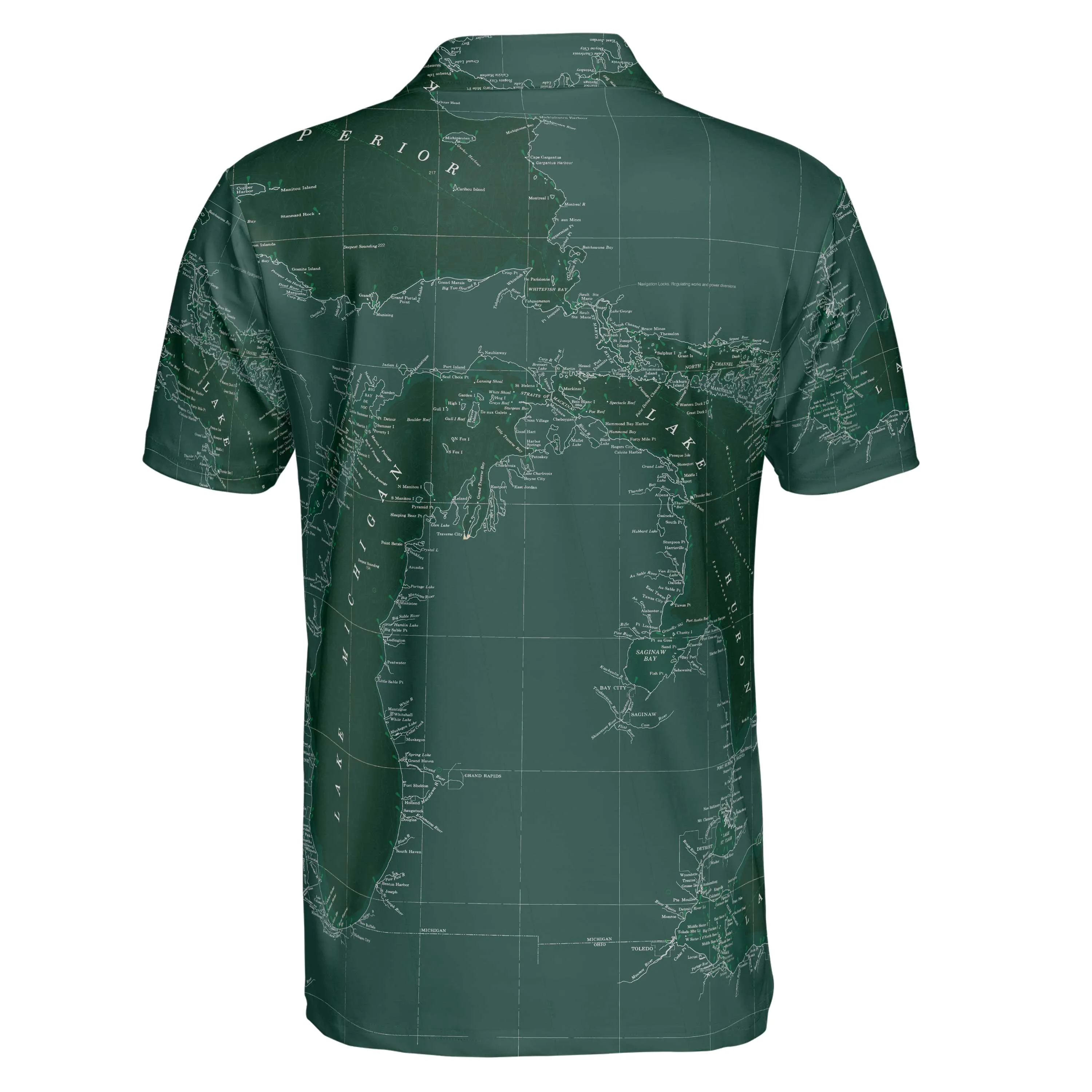 The Great Lakes Green and White Polo Shirt