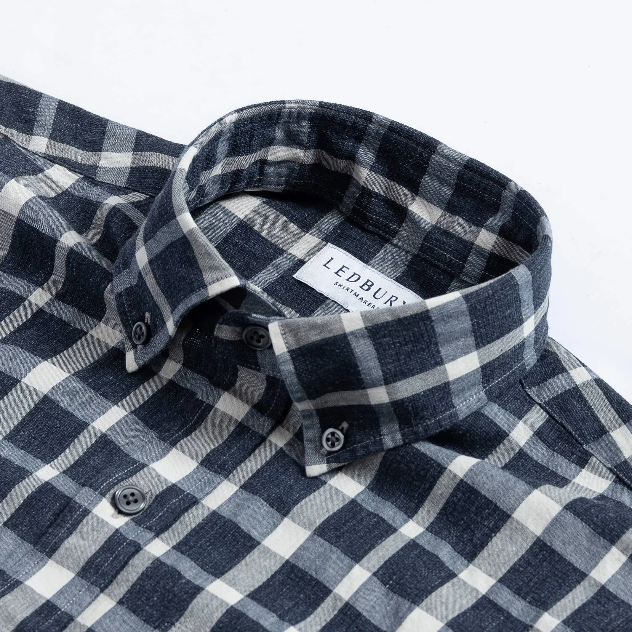 The Navy Allen Cotton Linen Custom Shirt
