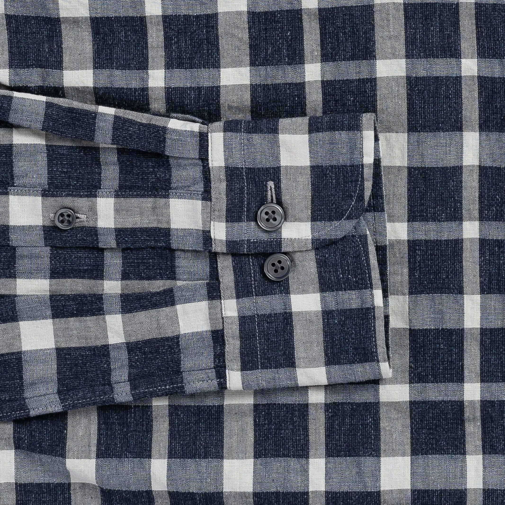 The Navy Allen Cotton Linen Custom Shirt