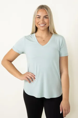Thread & Supply Recreation T-Shirt for Women in Aqua Grey | T1440LZMTS-AQUAGREY