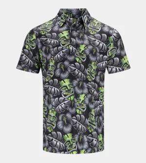 TIKI POLO - BLACK / LIME