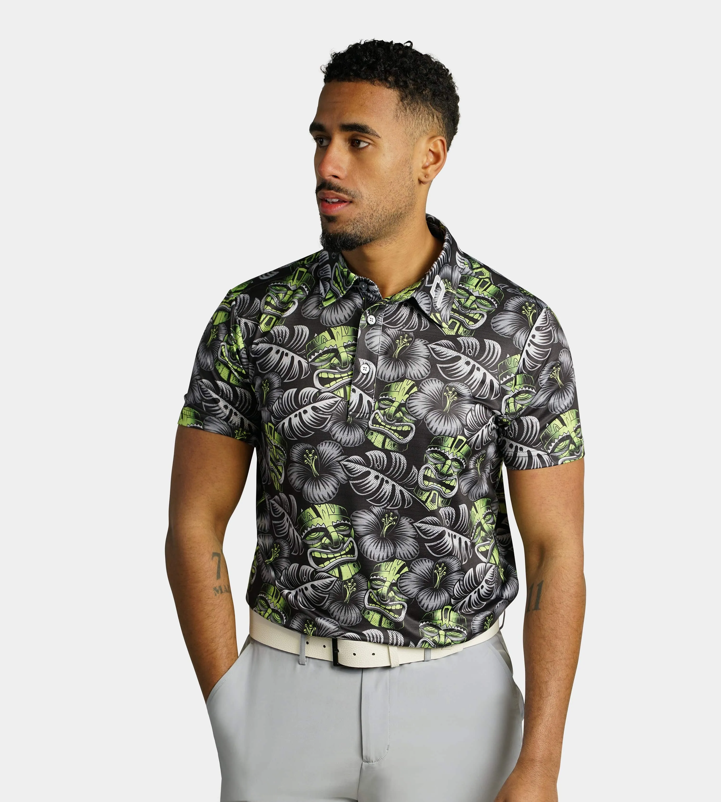 TIKI POLO - BLACK / LIME
