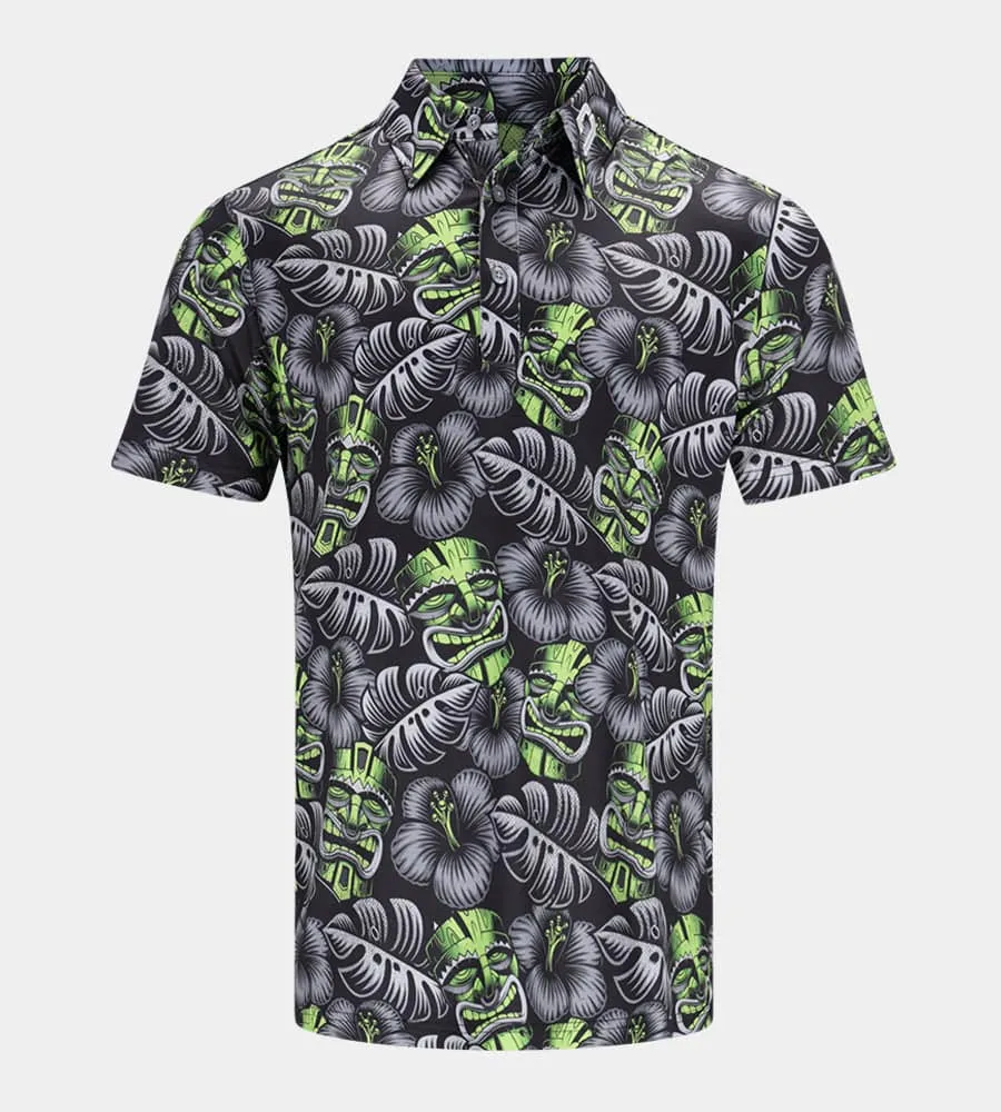 TIKI POLO - BLACK / LIME