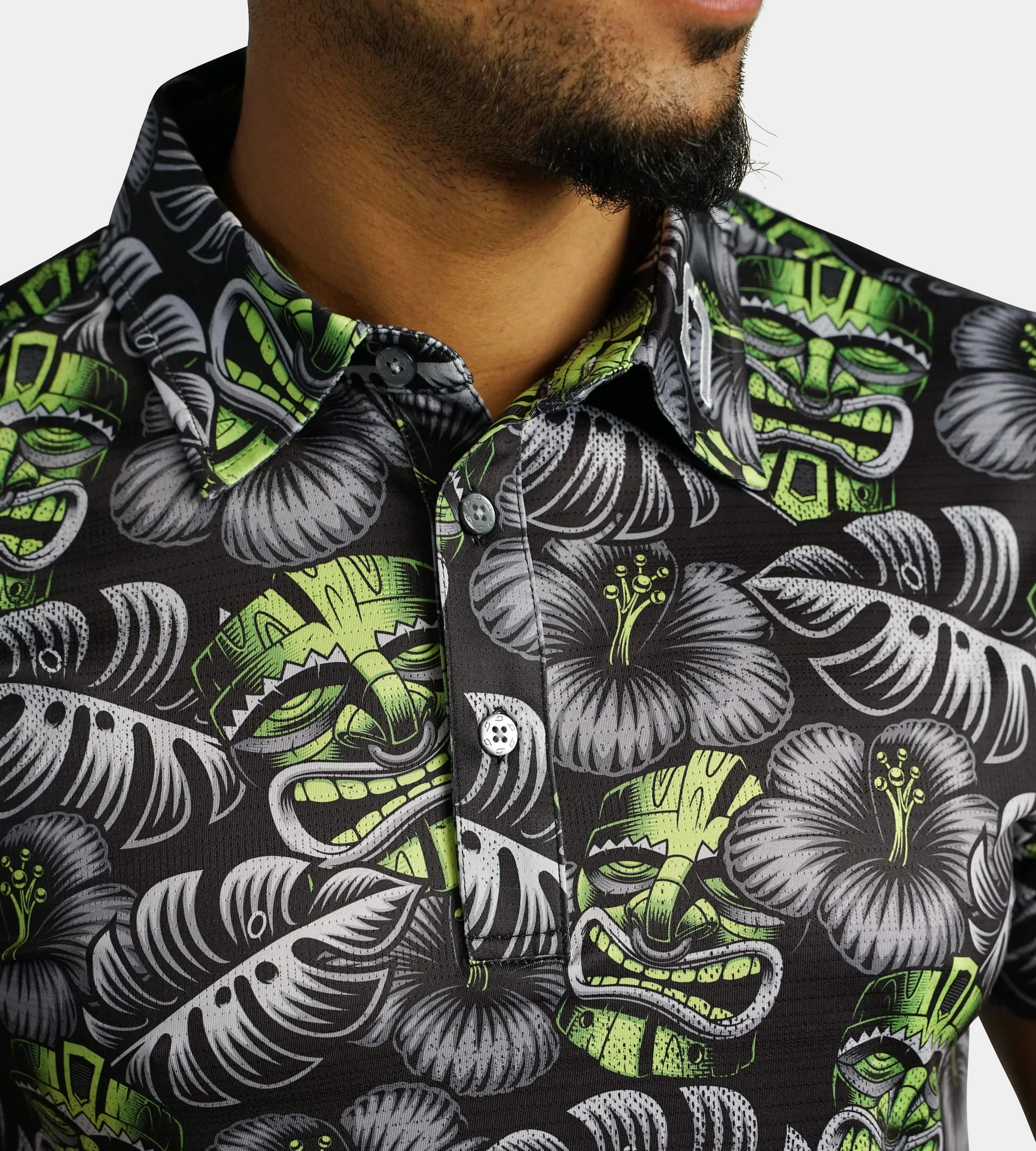 TIKI POLO - BLACK / LIME