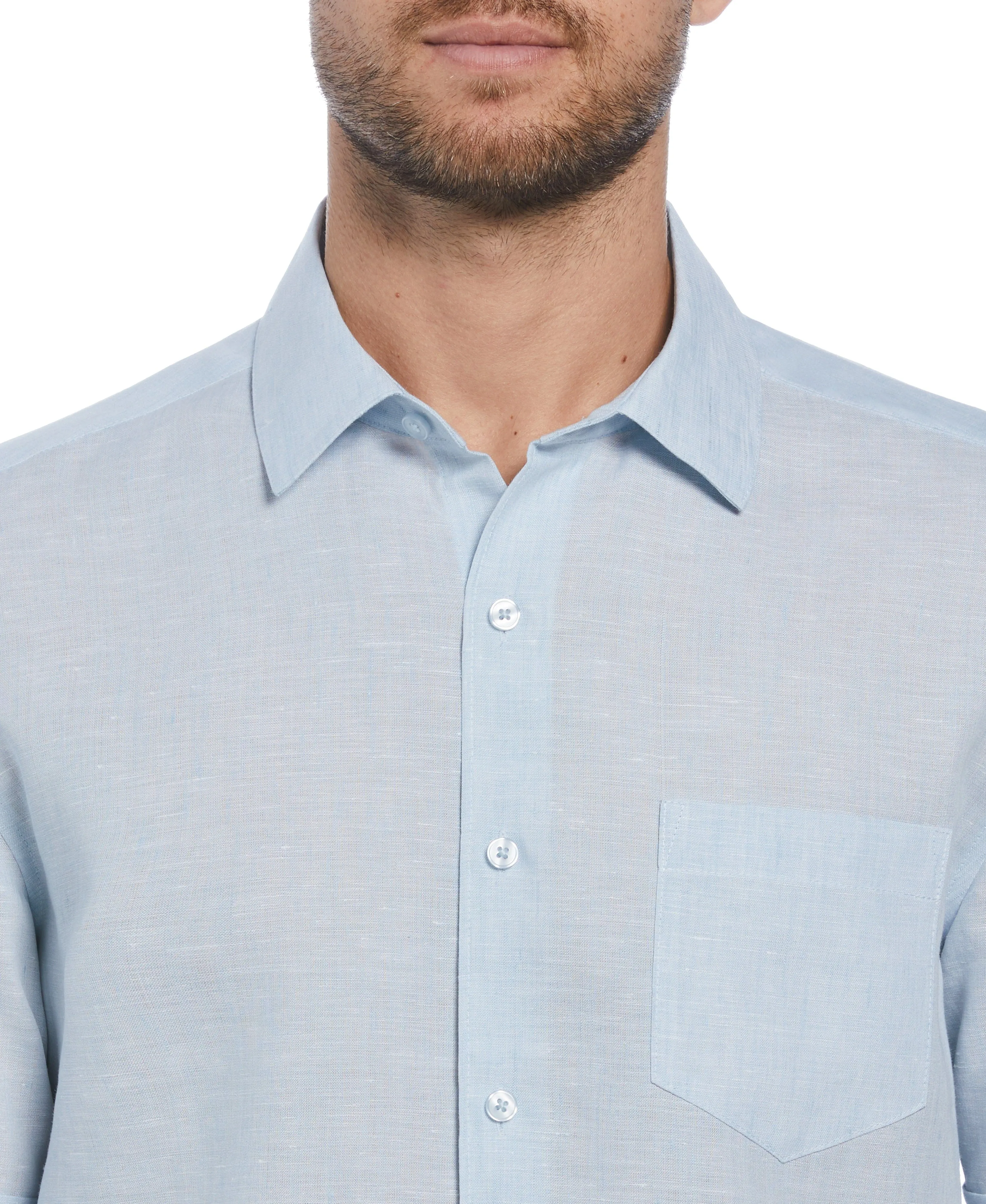 TravelSelect™ Linen-Blend One Pocket Shirt