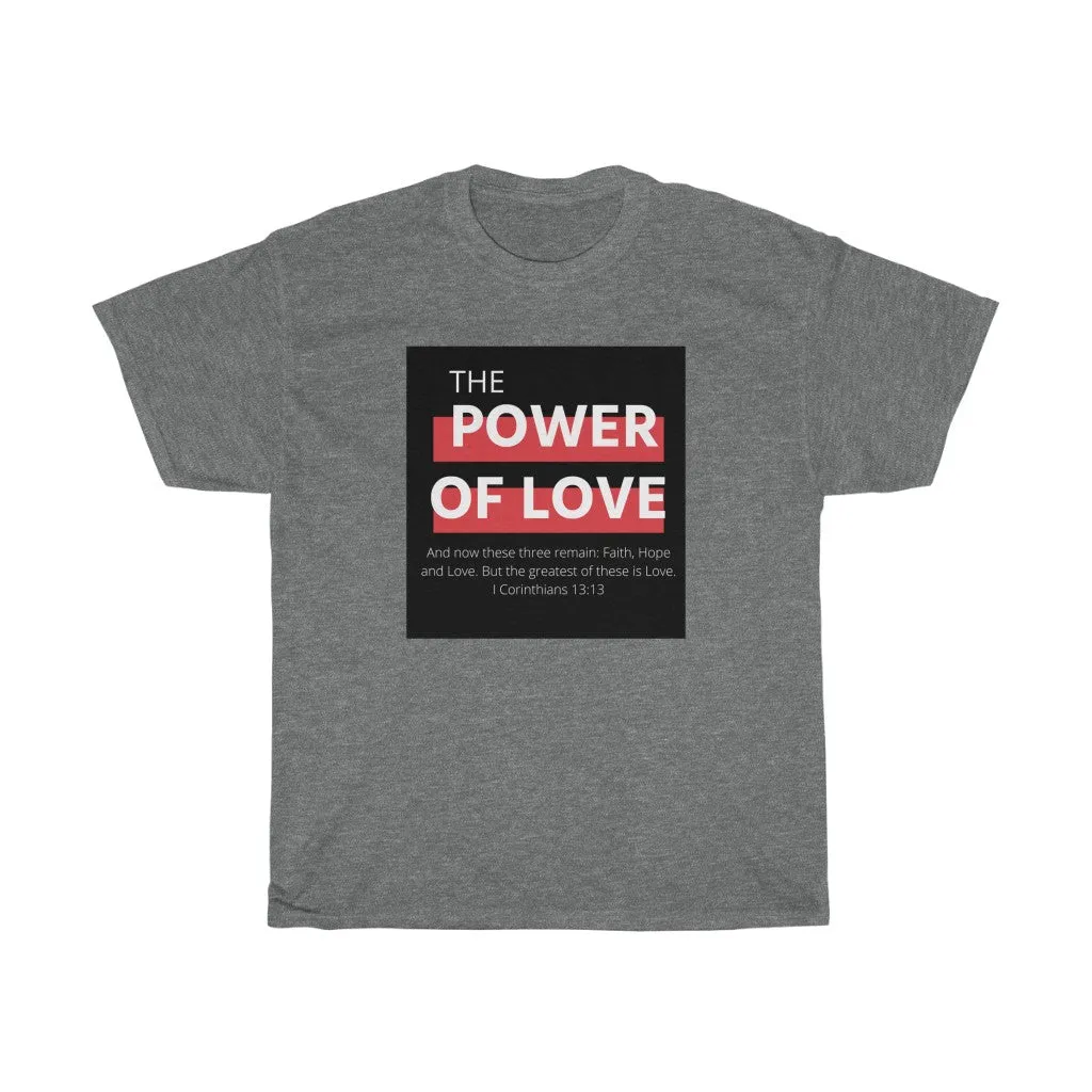 Unisex Heavy Cotton Tee (Black Love Rocks Original Design - Power of Love)