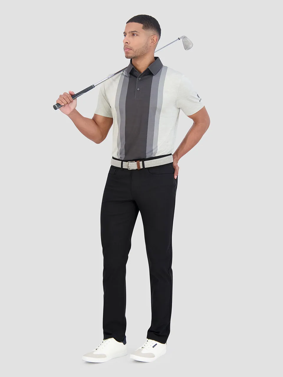 Vertical Stripes Polo - Black