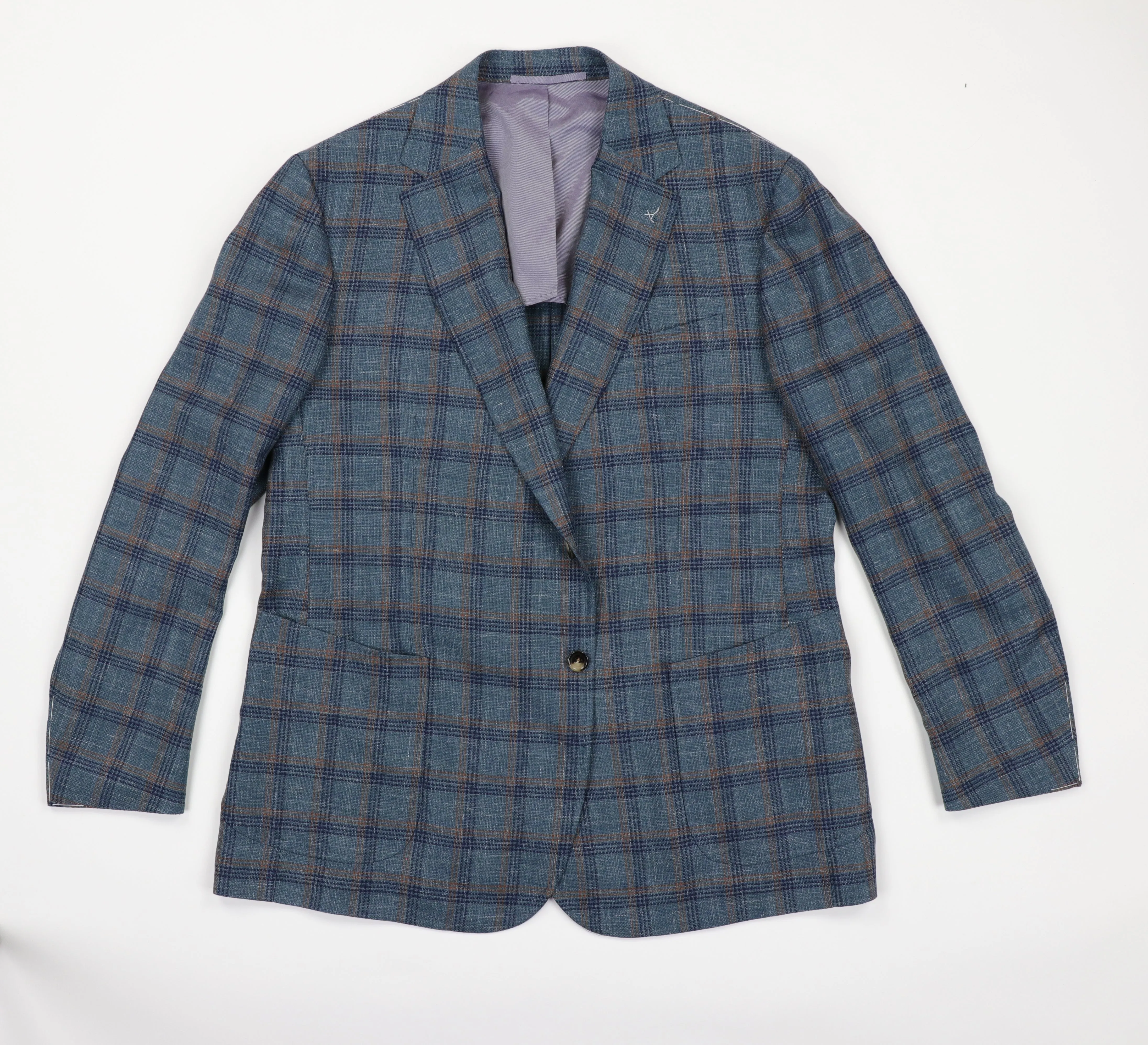 Vincenzo Sportcoat in Teal Plaid
