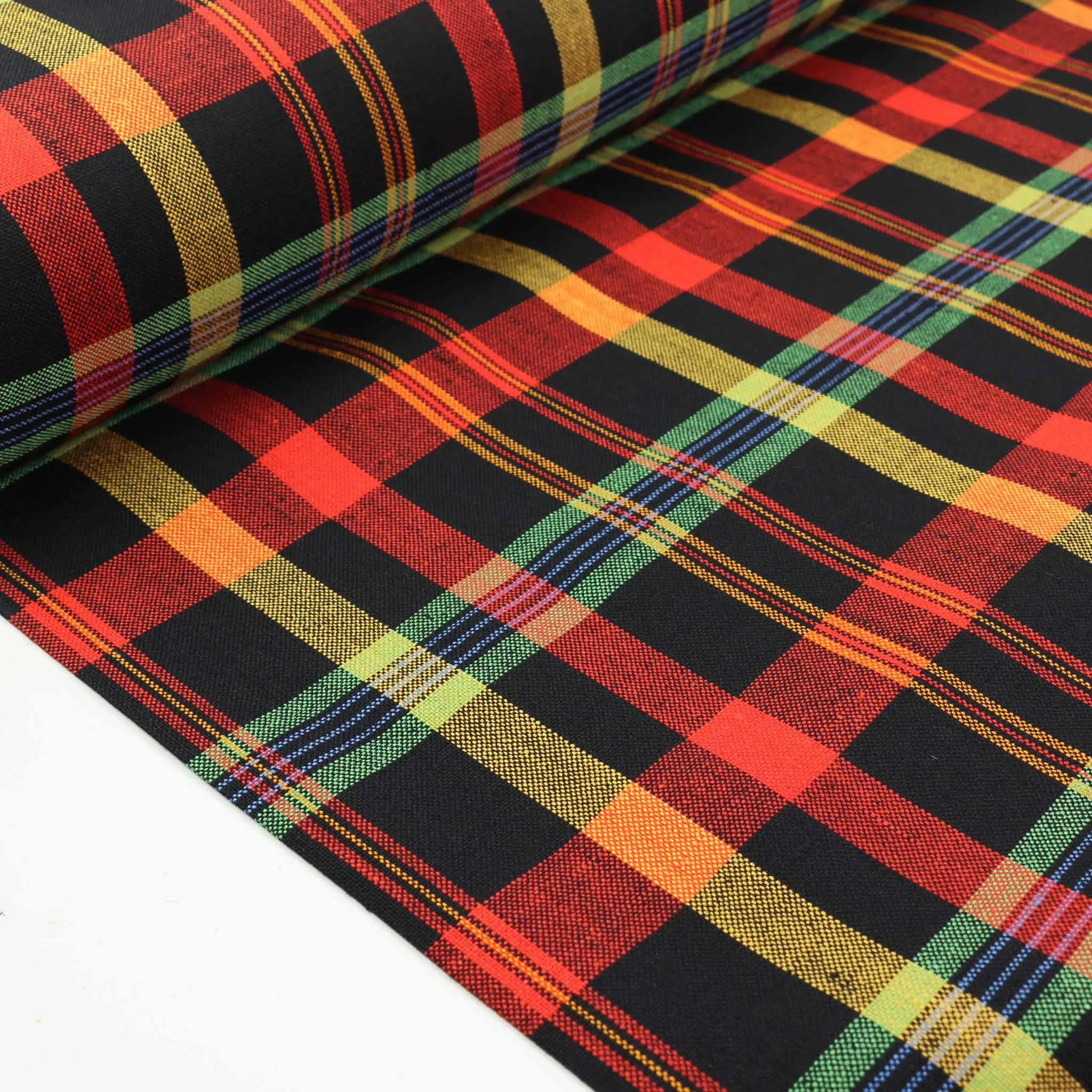 Vintage Wool blend suiting -  Black, orange
