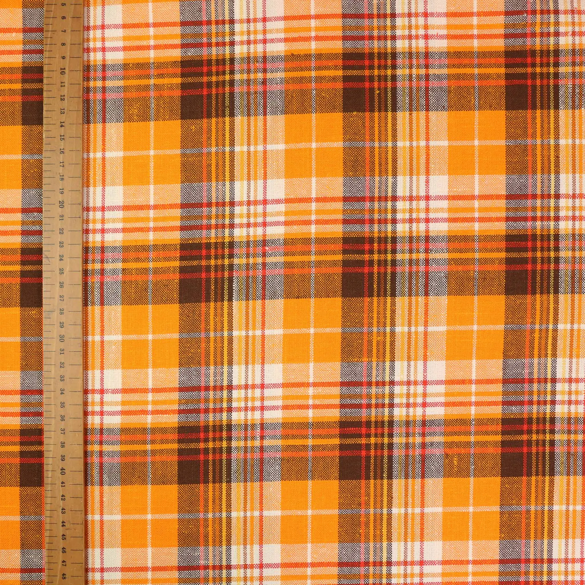 Vintage Wool blend suiting -  Black, orange