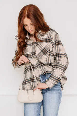 Wild Child Plaid Top | Beige