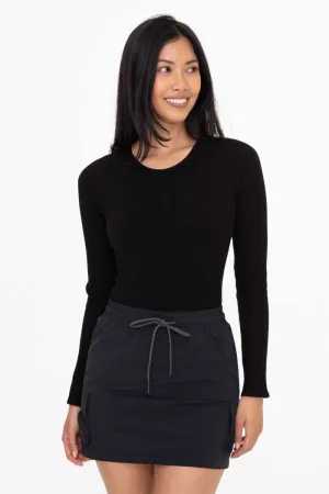 Women's Mono B | Ribbed Seamless Long Sleeve Body Suit | Black