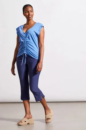Women's Tribal Jeans | Sleeveless V-Neck Top with Ruching | Bluestar