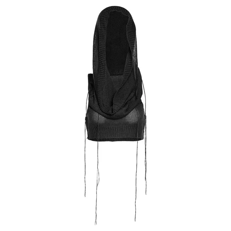 Y2K Knit Hooded Tank Top – Trendy & Edgy Summer Staple