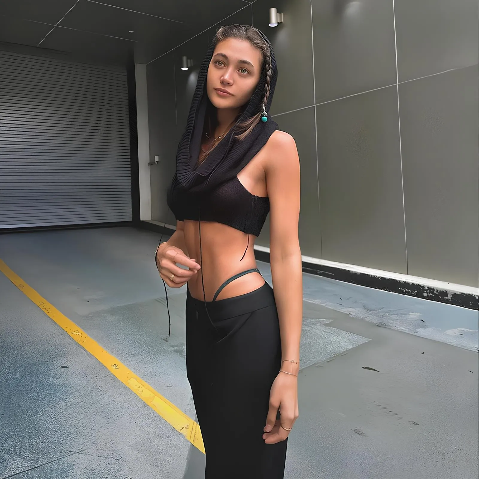 Y2K Knit Hooded Tank Top – Trendy & Edgy Summer Staple