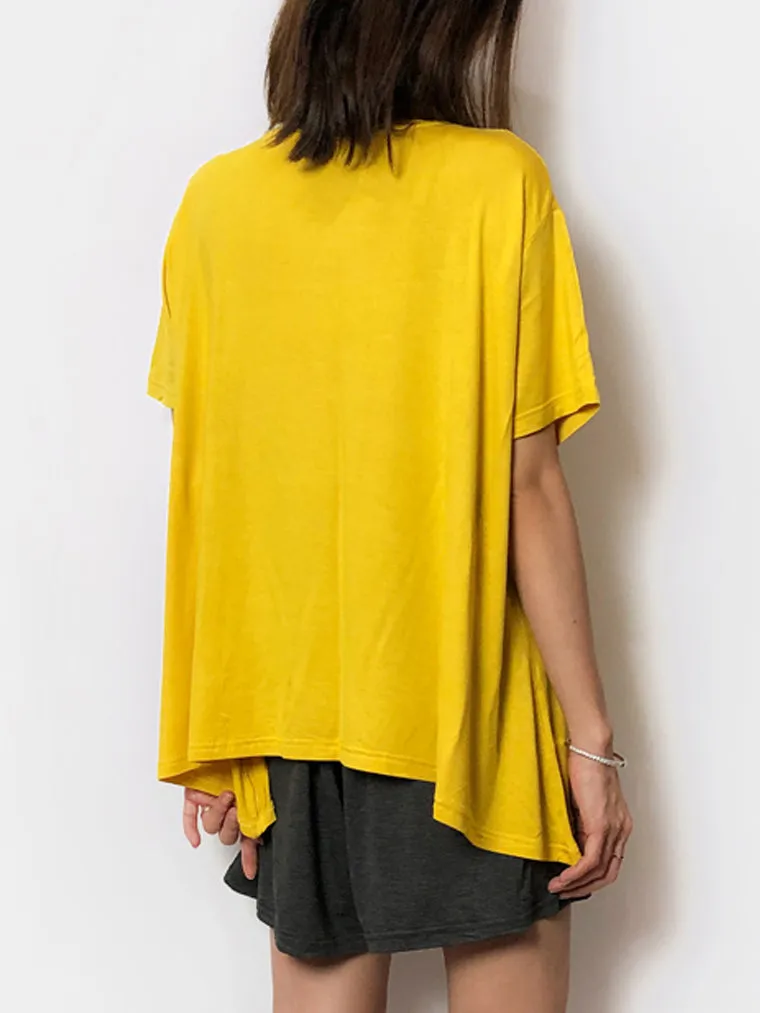 Yellow Loose Short Lounge Pajama Set