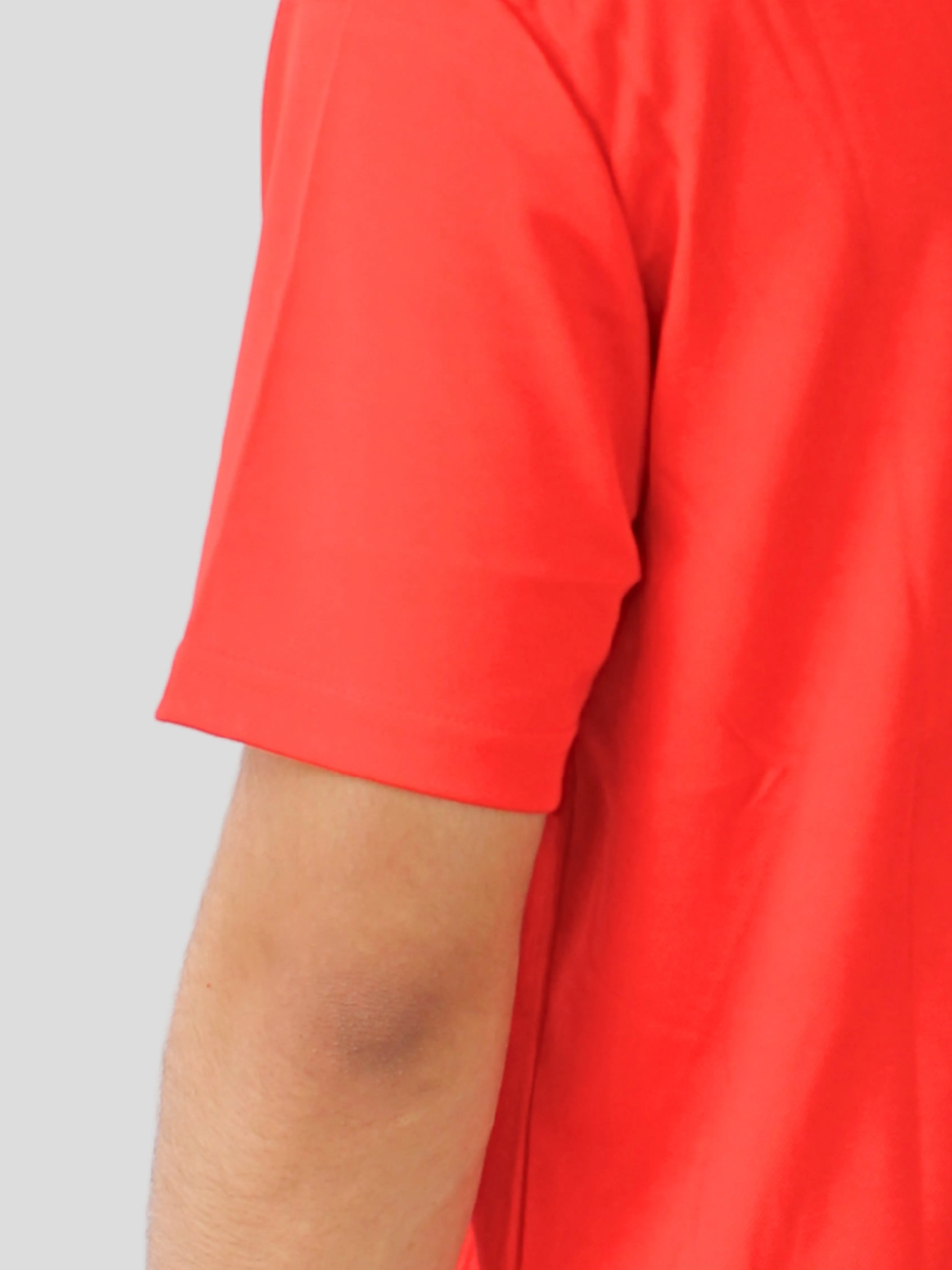 Youth Robe Men's Plain Round Neck T-Shirt (Red)